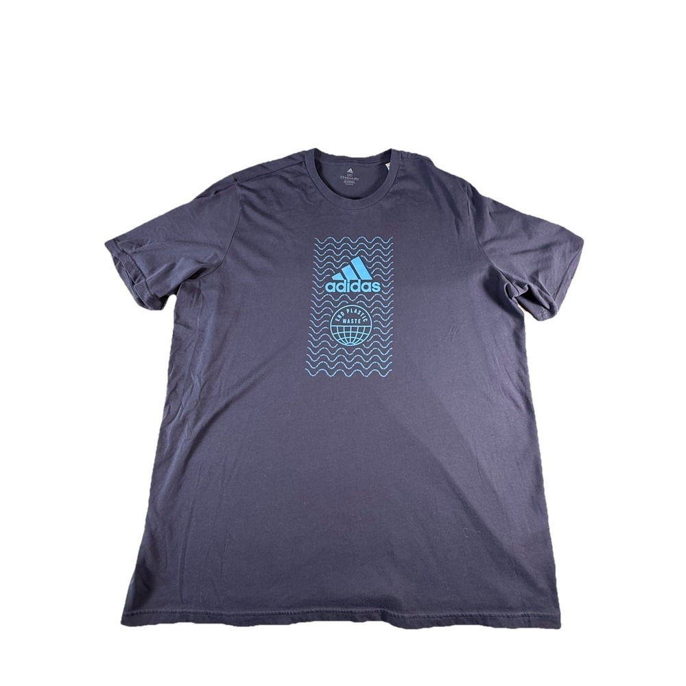 ADIDAS SUSTAINABLE BADGE OF SPORT TEE SIZE 2XL Dark Blue "End Plastic‎ Waste"
